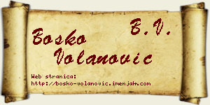 Boško Volanović vizit kartica